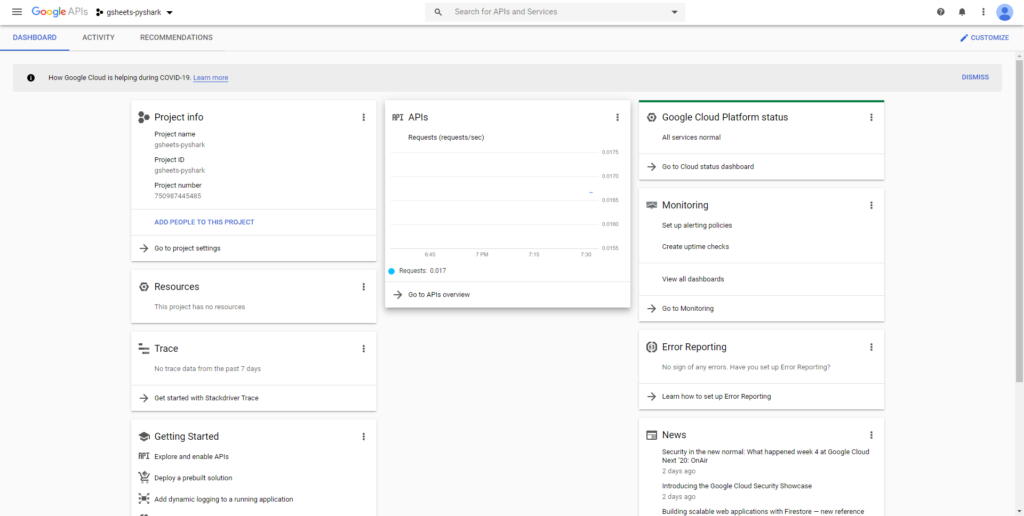 Google Sheets Api Using Python Python Programming