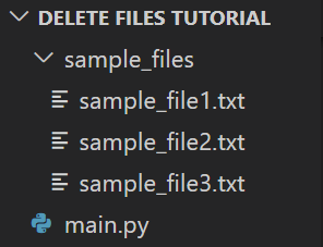 project directory with sample files